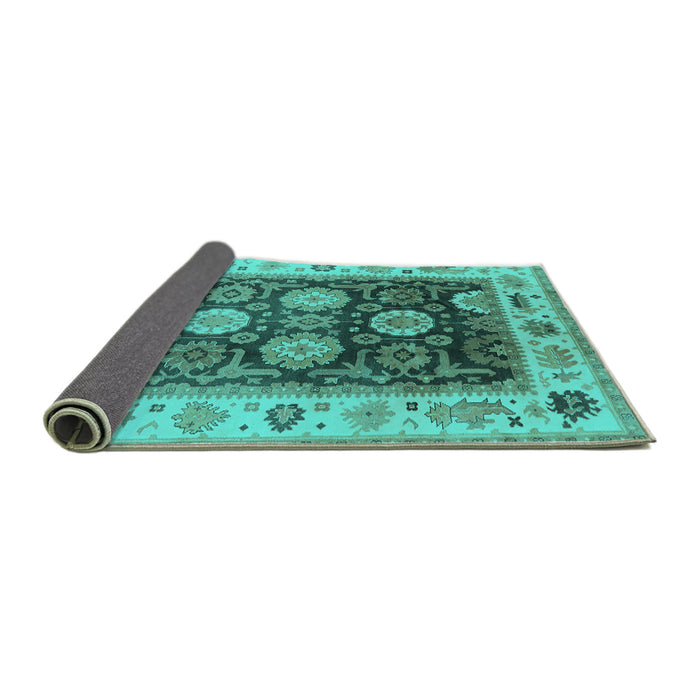 Sideview of Oriental Turquoise Traditional Rug, urb1411turq