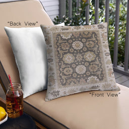 Front View of Mid-Century Modern Urban Square Brown Throw Pillow, 18 inch by 18 inch, pwurb1411