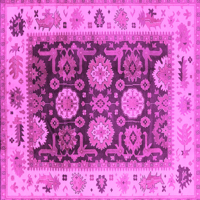 Square Oriental Pink Traditional Rug, urb1411pnk
