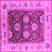 Square Oriental Pink Traditional Rug, urb1411pnk