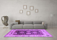 Machine Washable Oriental Purple Traditional Rug, wshurb1411pur