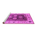 Sideview of Machine Washable Oriental Pink Traditional Rug, wshurb1411pnk