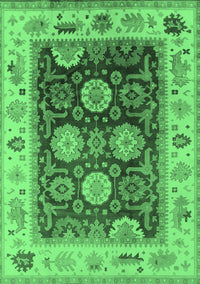 Oriental Emerald Green Traditional Rug, urb1411emgrn