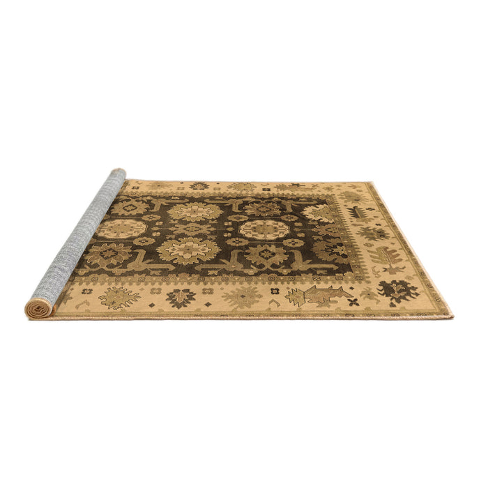 Sideview of Machine Washable Oriental Brown Traditional Rug, wshurb1411brn
