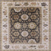 Square Mid-Century Modern Brown Oriental Rug, urb1411
