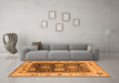 Machine Washable Oriental Orange Traditional Area Rugs in a Living Room, wshurb1411org