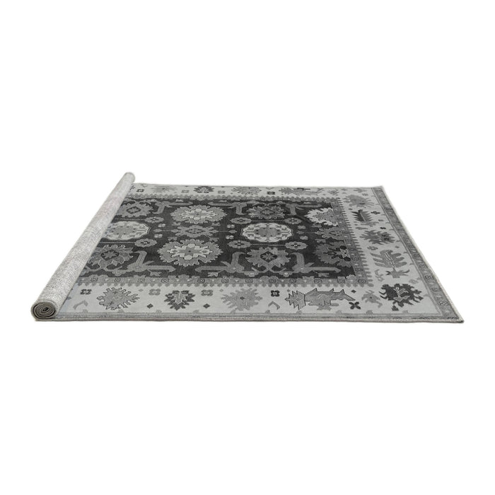 Sideview of Machine Washable Oriental Gray Traditional Rug, wshurb1411gry