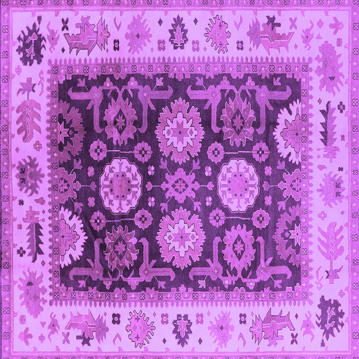 Square Oriental Purple Traditional Rug, urb1411pur