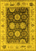 Machine Washable Oriental Yellow Traditional Rug, wshurb1411yw