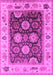 Machine Washable Oriental Pink Traditional Rug, wshurb1411pnk