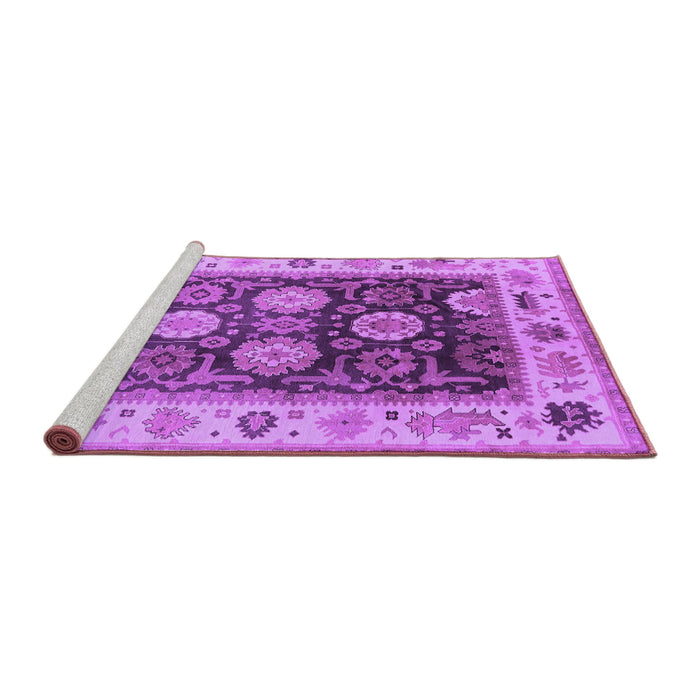 Sideview of Machine Washable Oriental Purple Traditional Area Rugs, wshurb1411pur