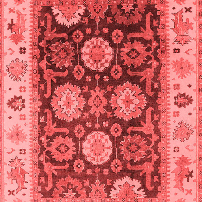 Machine Washable Oriental Red Traditional Rug, wshurb1411red