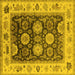 Square Oriental Yellow Traditional Rug, urb1411yw
