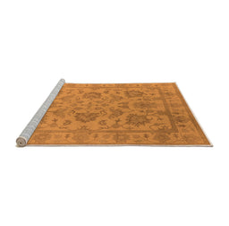 Sideview of Machine Washable Oriental Orange Industrial Area Rugs, wshurb1412org