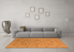 Machine Washable Oriental Orange Industrial Area Rugs in a Living Room, wshurb1412org