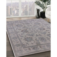 Mid-Century Modern Dark Gray Oriental Rug, urb1412