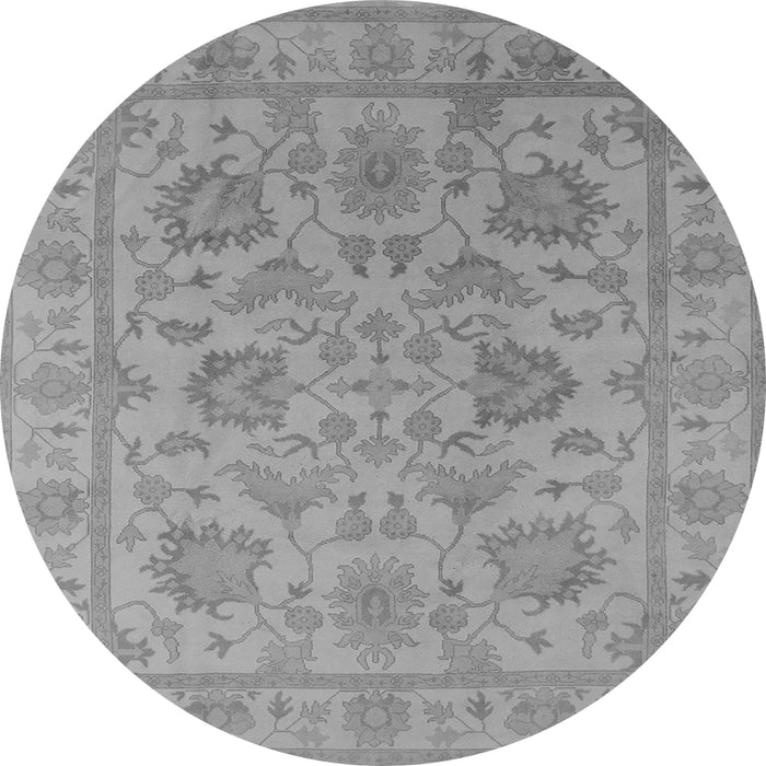 Round Oriental Gray Industrial Rug, urb1412gry