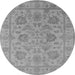 Round Oriental Gray Industrial Rug, urb1412gry