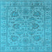 Square Oriental Light Blue Industrial Rug, urb1412lblu