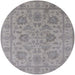 Round Machine Washable Industrial Modern Dark Gray Rug, wshurb1412