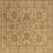 Square Machine Washable Oriental Brown Industrial Rug, wshurb1412brn