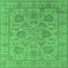 Square Oriental Emerald Green Industrial Rug, urb1412emgrn