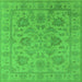 Square Oriental Green Industrial Rug, urb1412grn