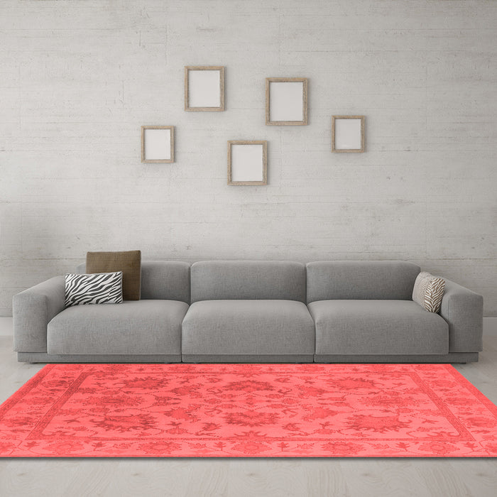 Industrial Red Washable Rugs