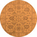 Round Oriental Orange Industrial Rug, urb1412org