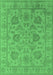 Machine Washable Oriental Emerald Green Industrial Area Rugs, wshurb1412emgrn