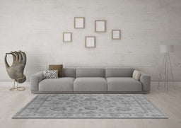 Machine Washable Oriental Gray Industrial Rug in a Living Room,, wshurb1412gry