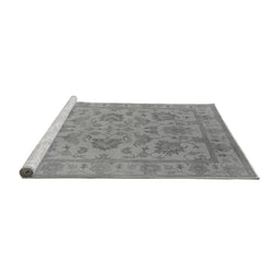 Sideview of Machine Washable Oriental Gray Industrial Rug, wshurb1412gry