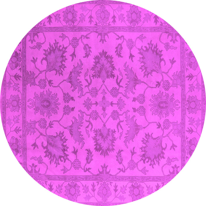 Round Machine Washable Oriental Pink Industrial Rug, wshurb1412pnk