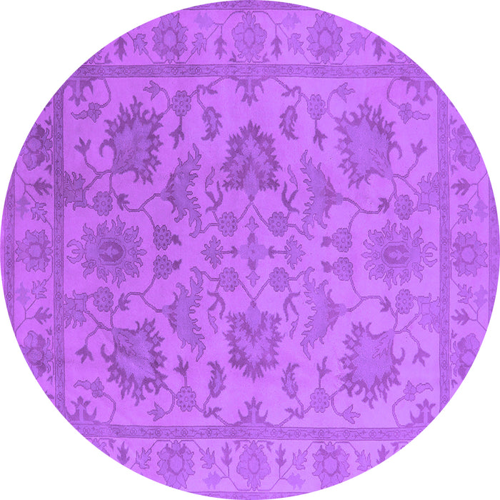 Round Oriental Purple Industrial Rug, urb1412pur