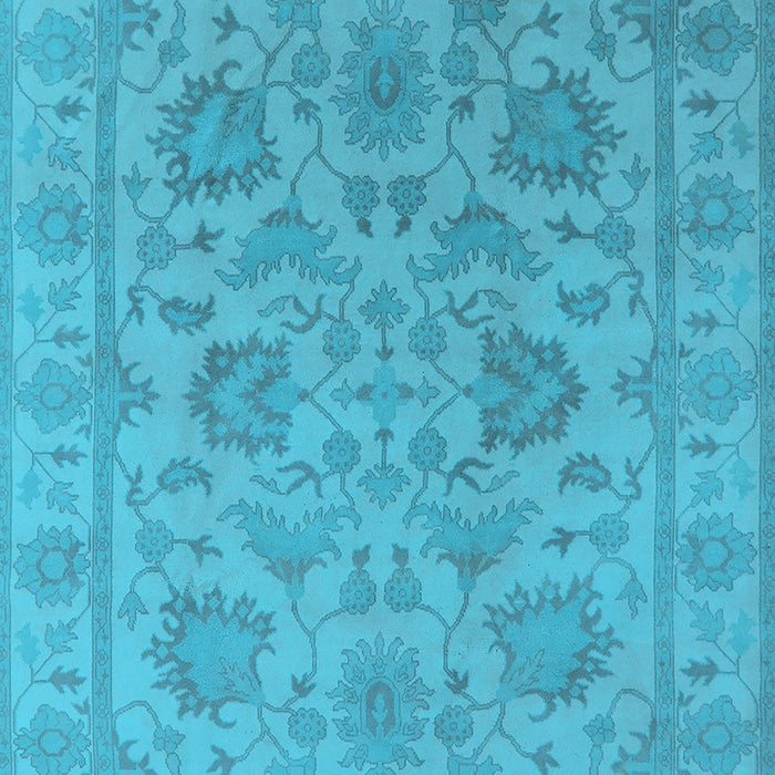 Machine Washable Oriental Light Blue Industrial Rug, wshurb1412lblu