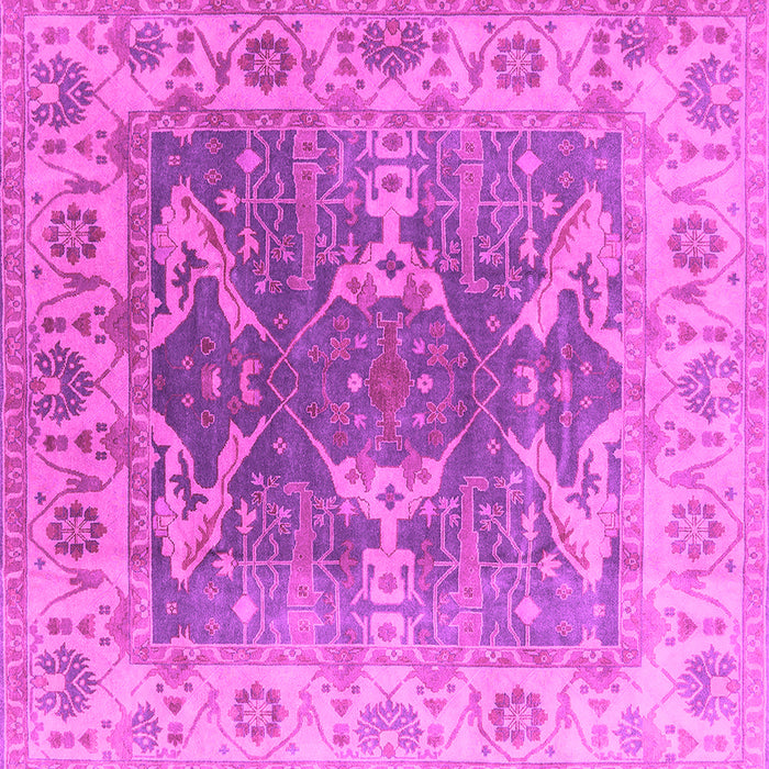 Square Machine Washable Oriental Pink Traditional Rug, wshurb1413pnk
