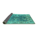 Sideview of Oriental Turquoise Traditional Rug, urb1413turq