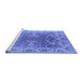 Sideview of Machine Washable Oriental Blue Traditional Rug, wshurb1413blu