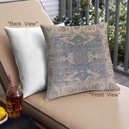 Front View of Mid-Century Modern Urban Square Tan Brown Throw Pillow, 18 inch by 18 inch, pwurb1413