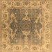 Square Oriental Brown Traditional Rug, urb1413brn