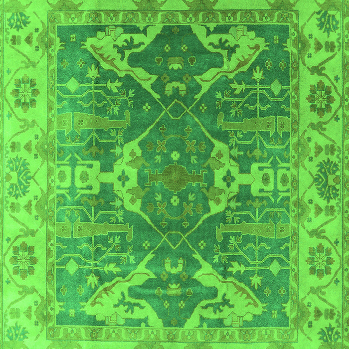 Oriental Green Traditional Rug, urb1413grn
