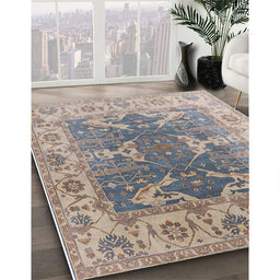 Machine Washable Industrial Modern Tan Brown Rug in a Family Room, wshurb1413
