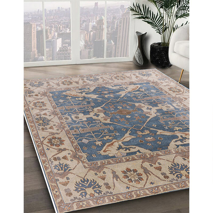 Machine Washable Industrial Modern Tan Brown Rug in a Family Room, wshurb1413