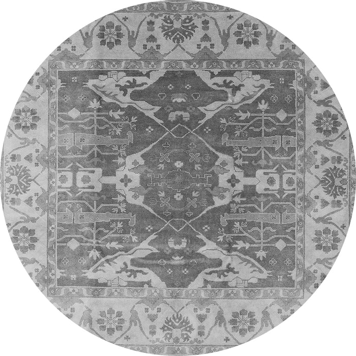 Round Oriental Gray Traditional Rug, urb1413gry