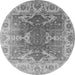 Round Oriental Gray Traditional Rug, urb1413gry