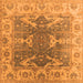 Square Oriental Orange Traditional Rug, urb1413org