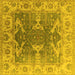 Square Oriental Yellow Traditional Rug, urb1413yw