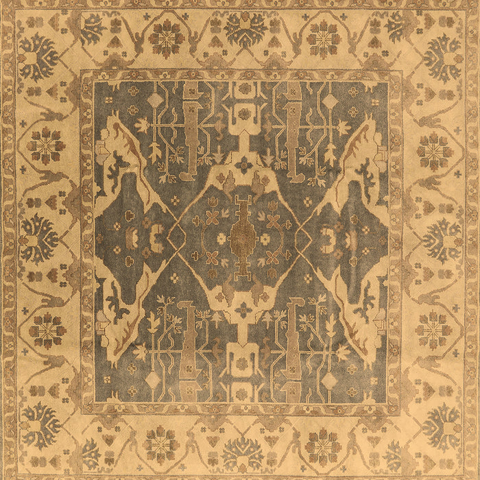 Square Machine Washable Oriental Brown Traditional Rug, wshurb1413brn