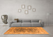 Machine Washable Oriental Orange Traditional Area Rugs in a Living Room, wshurb1413org