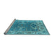 Sideview of Machine Washable Oriental Light Blue Traditional Rug, wshurb1413lblu